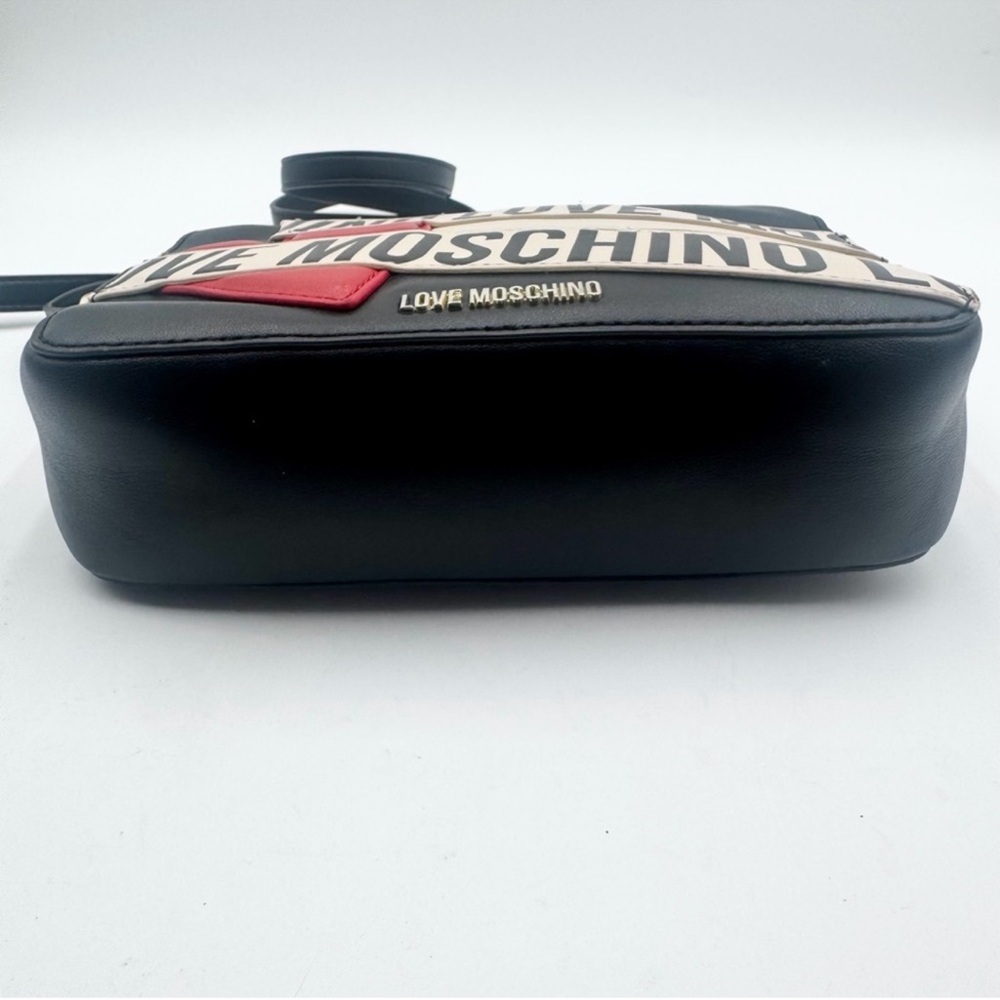 Love Moschino Black Crossbody with Red Heart and White Logo Straps - Picture 6 of 9